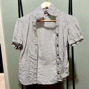 White short sleeve button-up shirt